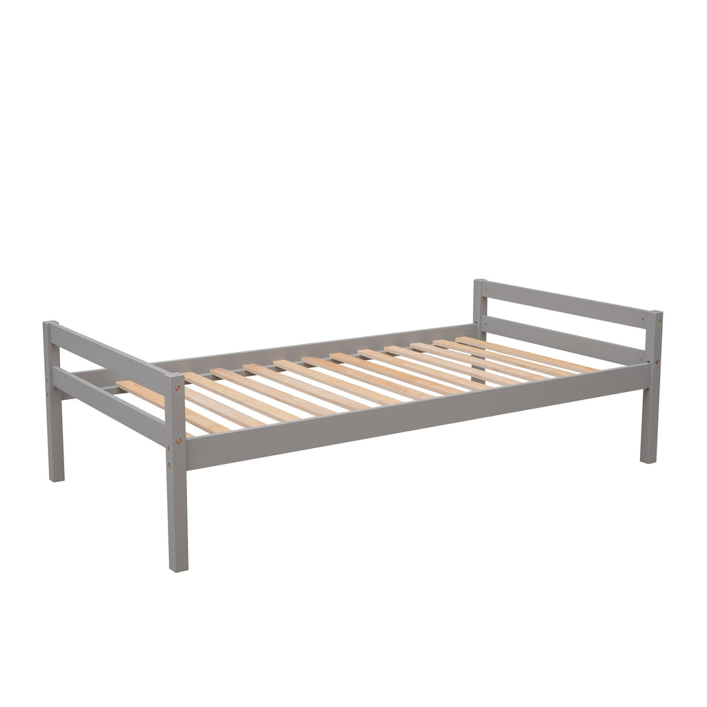 Loft Bed With Stand Alone Bed, Storage Staircase, Desk, Shelves, And Drawers