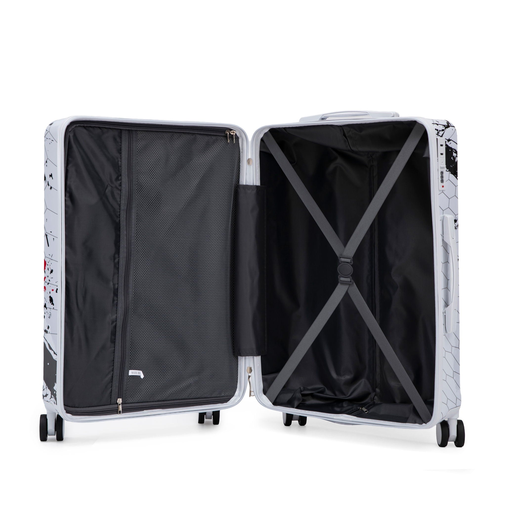 Luggage With Printed Pattern, Combination Lock