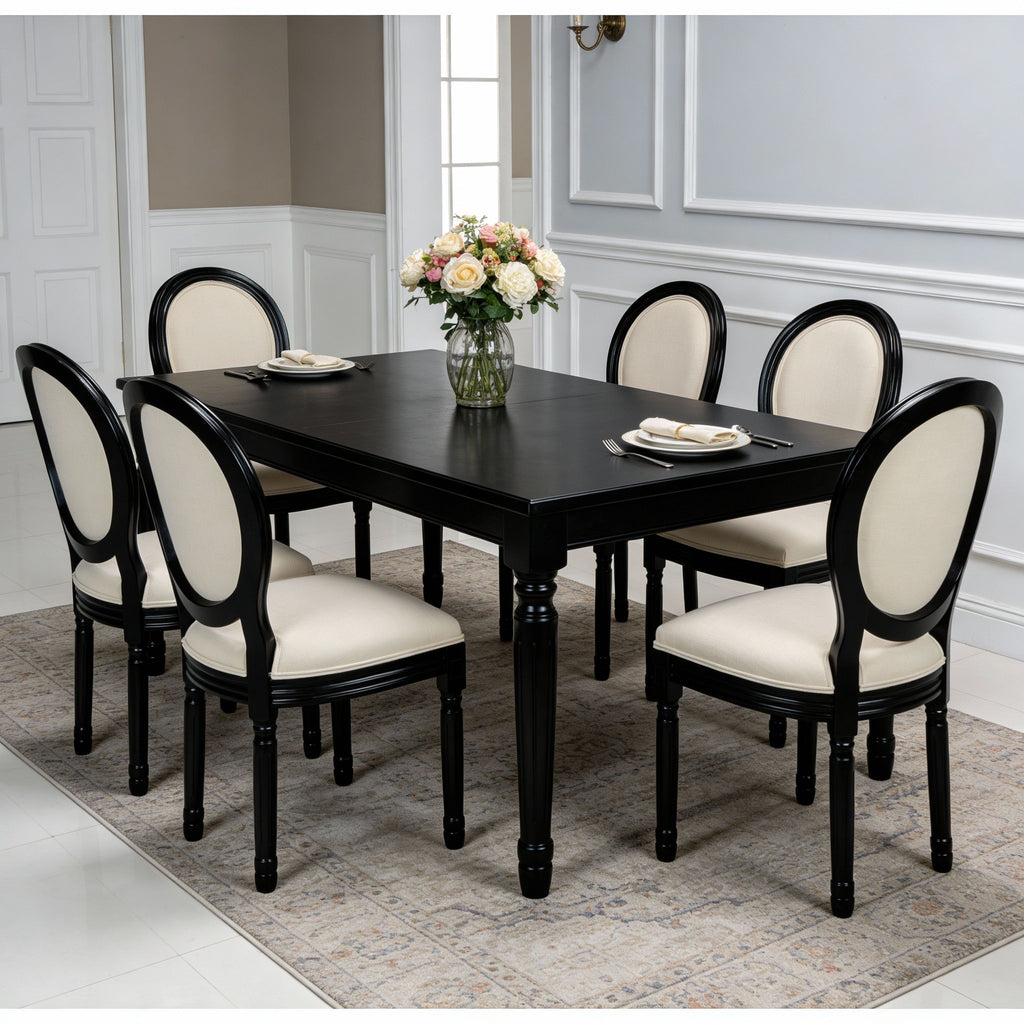 Upholstered & Round Back Dining Chairs (Set of 2)