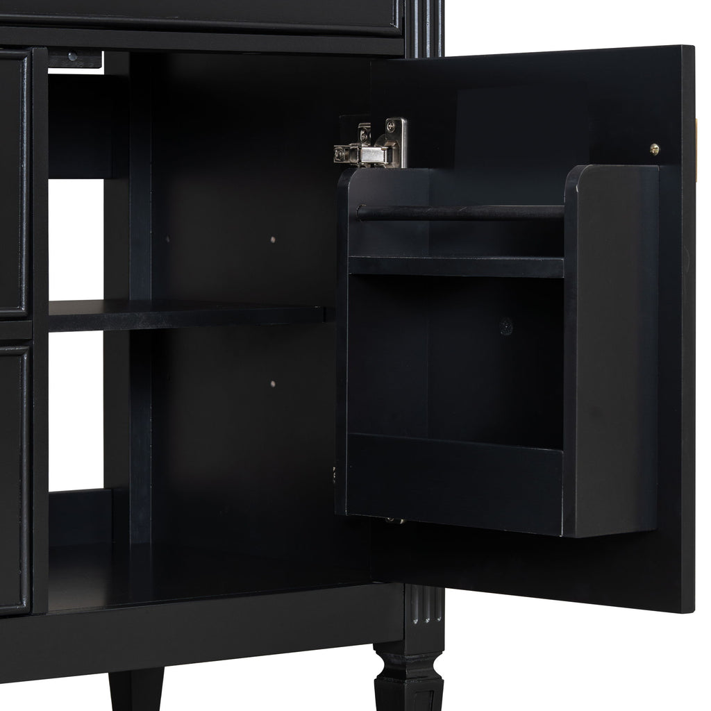 Modern Bathroom Vanity With Sink, 1 Flip Drawer And 2 Drawers, Adjustable Shelf