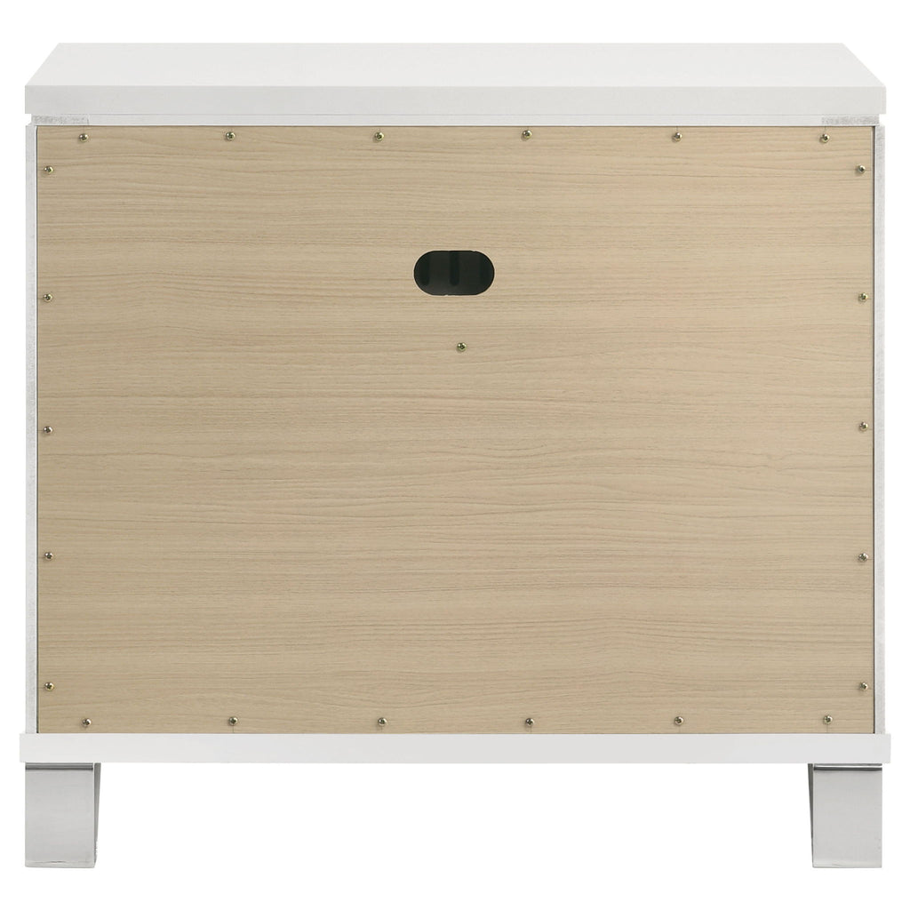 2 Drawer Nightstand With Accents - White