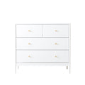 4 Drawer Kids Dresser With Antique Brass Pulls - White
