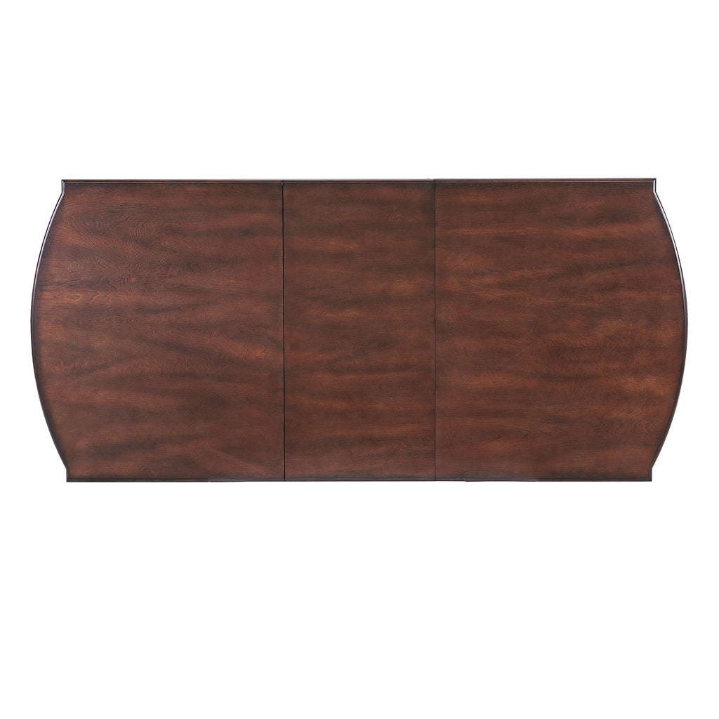 6 Piece Extendable Dining Table Set, Wood Table With Removable Leaf, 4 Upholstered Chairs And Bench - Cherry