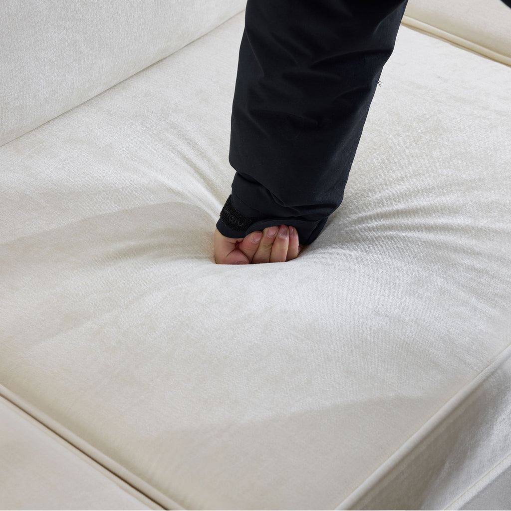 Cloud Sofa With Removable Ruffled Skirt With Ottoman And Flared Arms