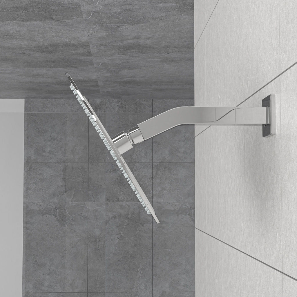 Elegant 6" Shower Arm With Flange, Stainless Steel Construction For Rain Shower Heads - Chrome