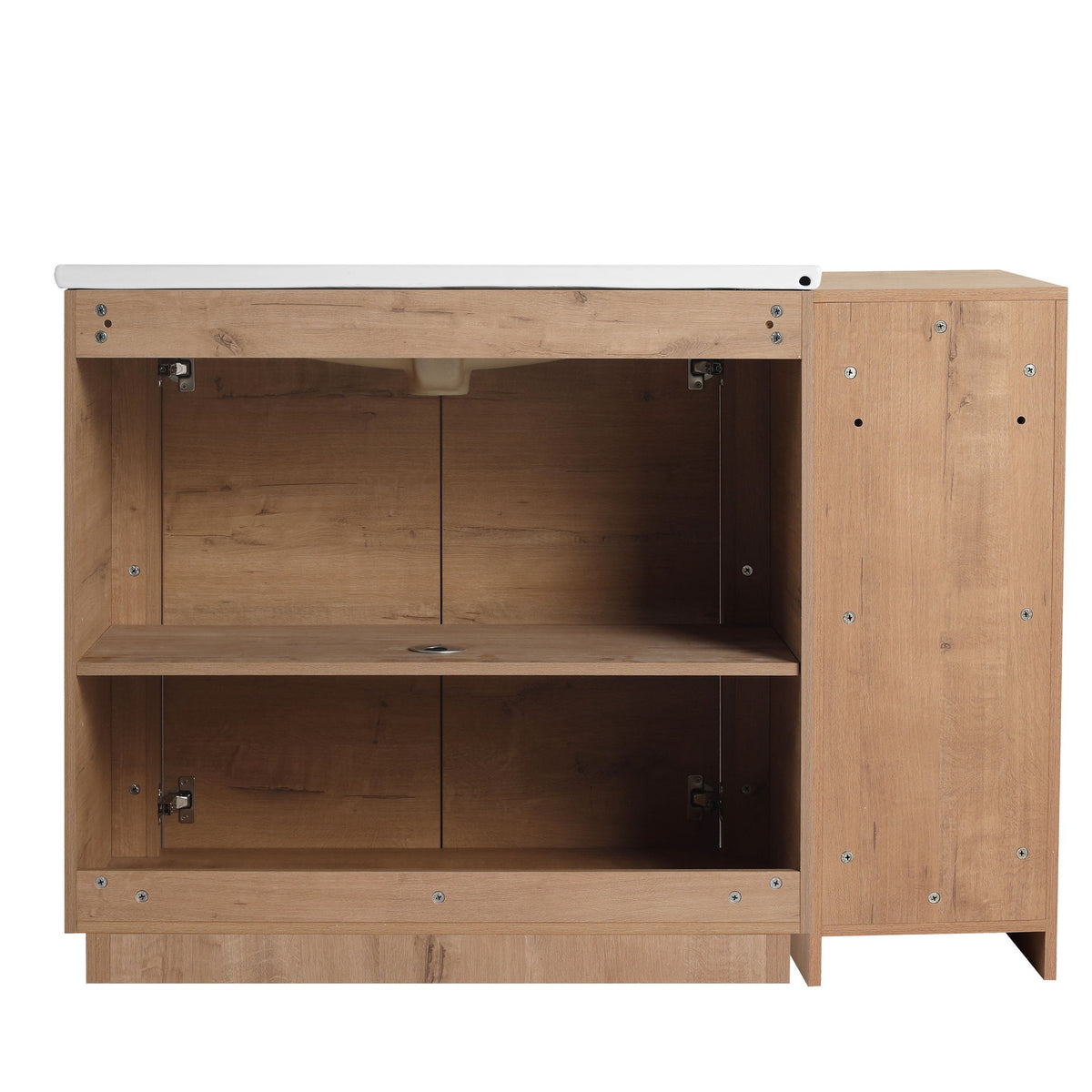 Freestanding Bathroom Vanity With Sink, 1 Small Storage Cabinet, Soft Close Door
