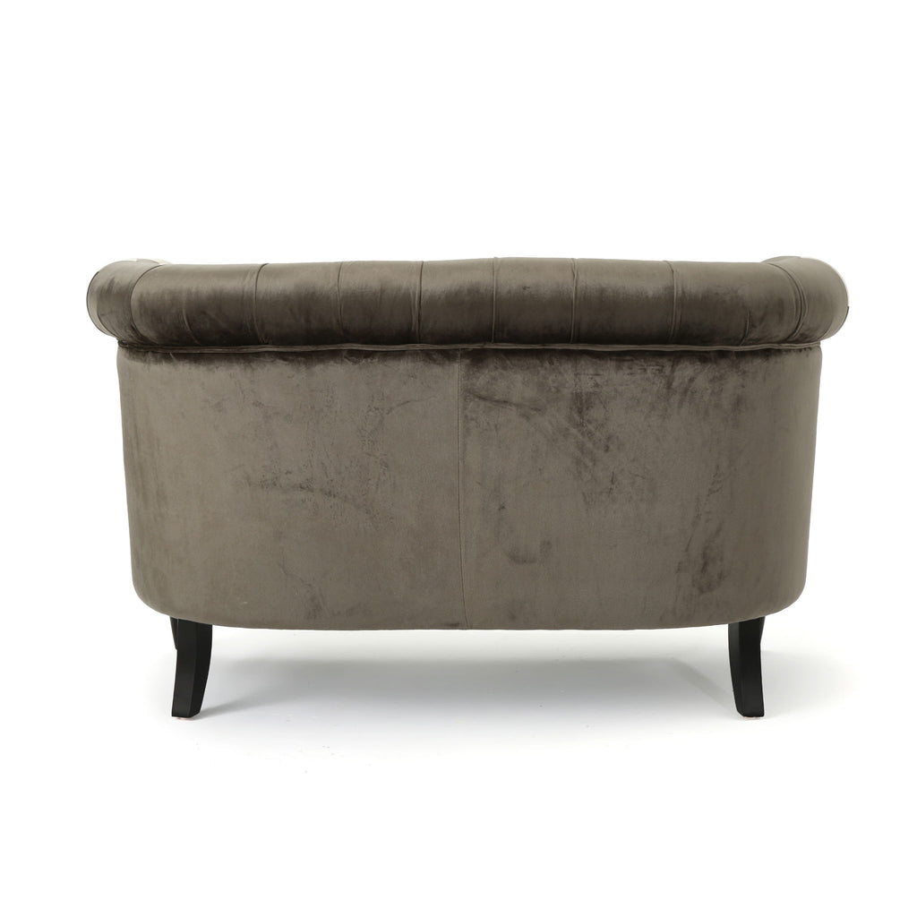 Antique Chesterfield Style Loveseat With Button Tufting