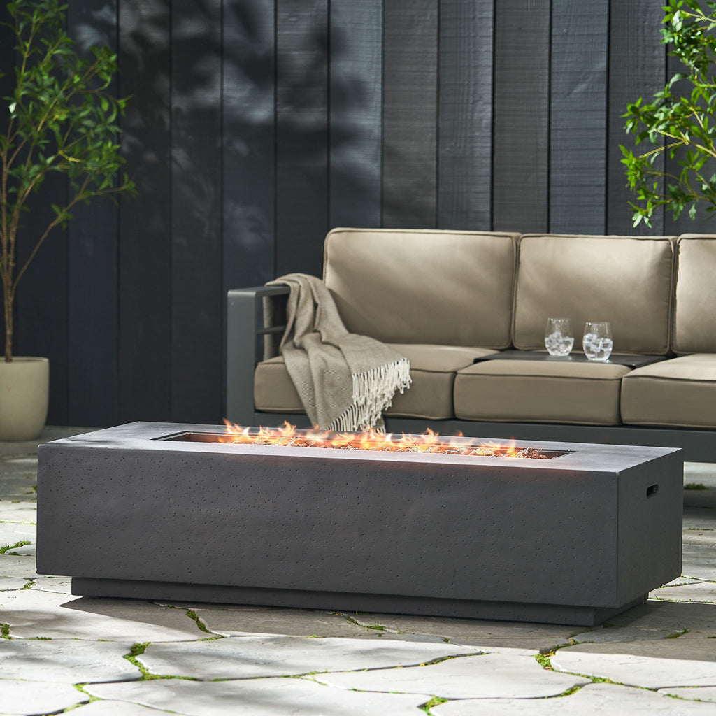 Modern Rectangle Fire Table 50, 000 Btu
