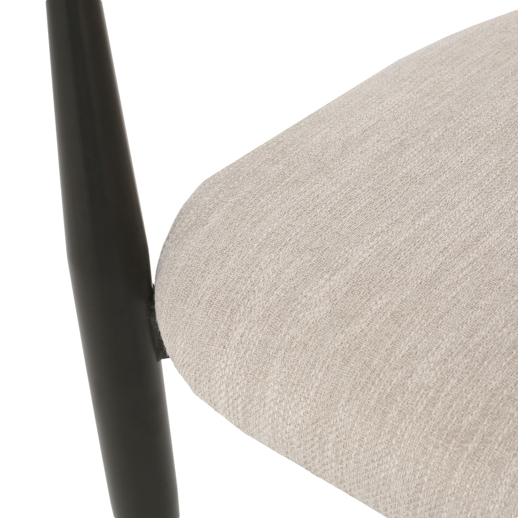 Modern Upholstered Loveseat Settee - Beige / Black / Gold