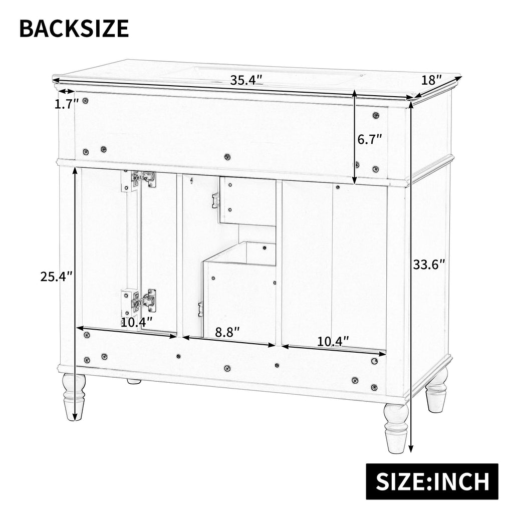 Modern Freestanding Bathroom Vanity With Sink, Cabinet, Soft-Close Drawers, Tip-Out Tray