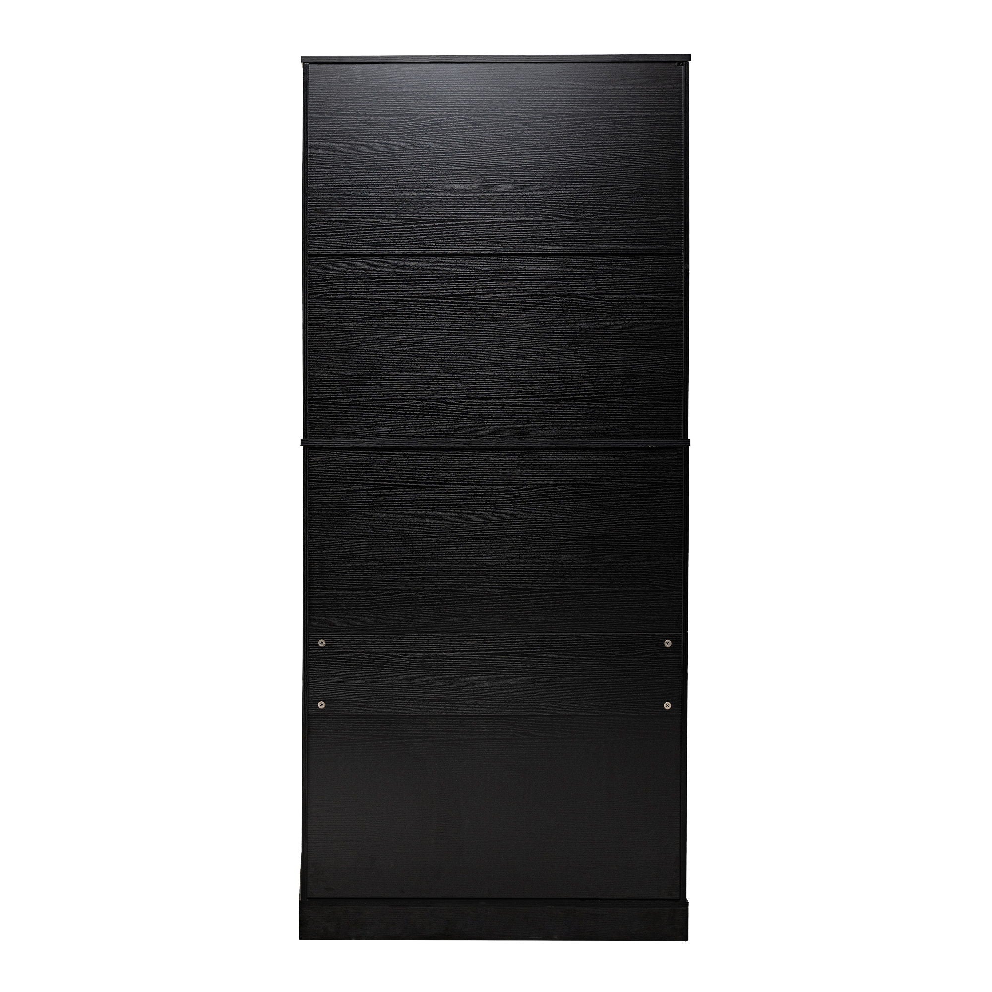 Fluted Kitchen Pantry Cabinet With 3 Keyboard Drawers & 6 Adjustable Door Shelves