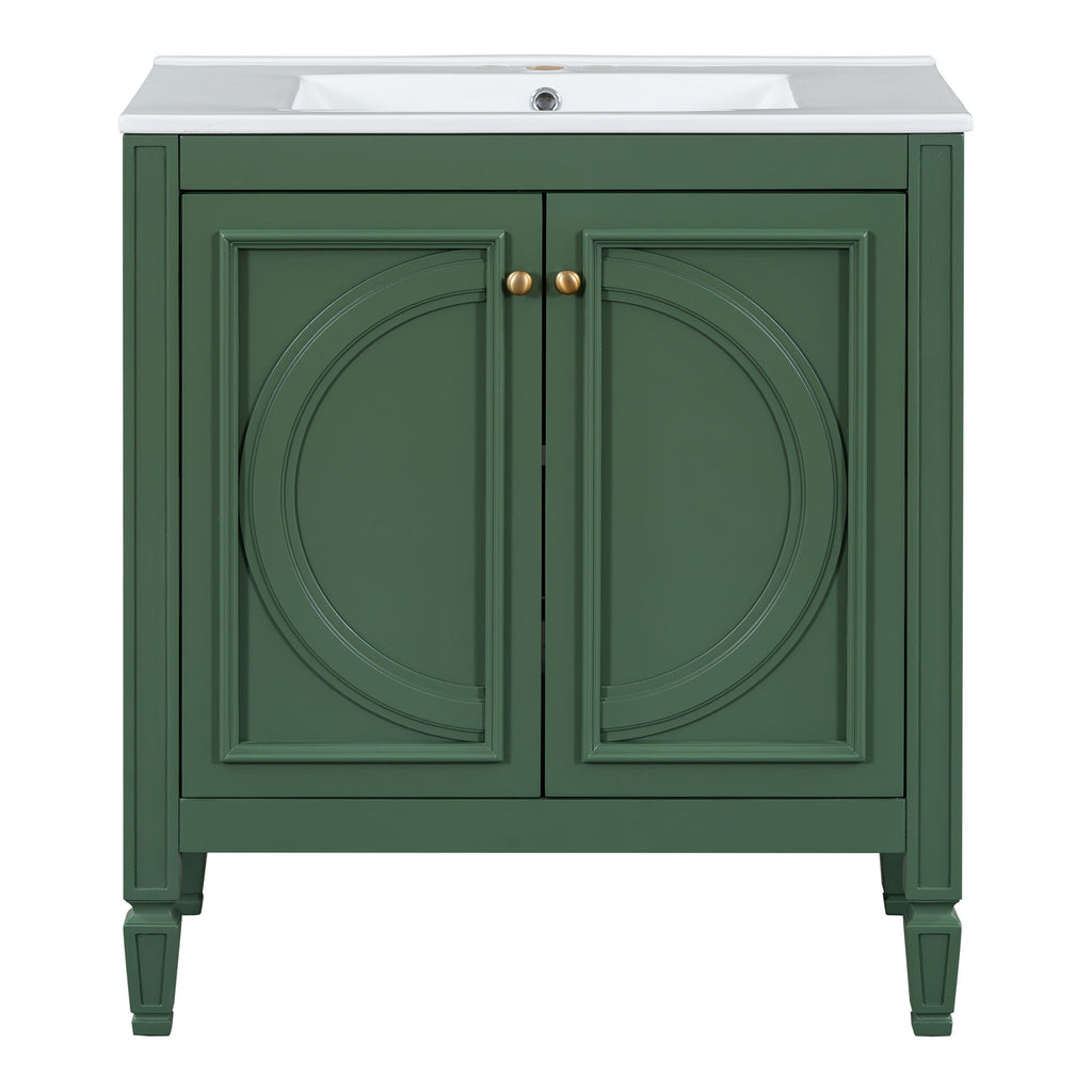 Bathroom Vanity With Sink With 2 Doors And Adjustable Shelf