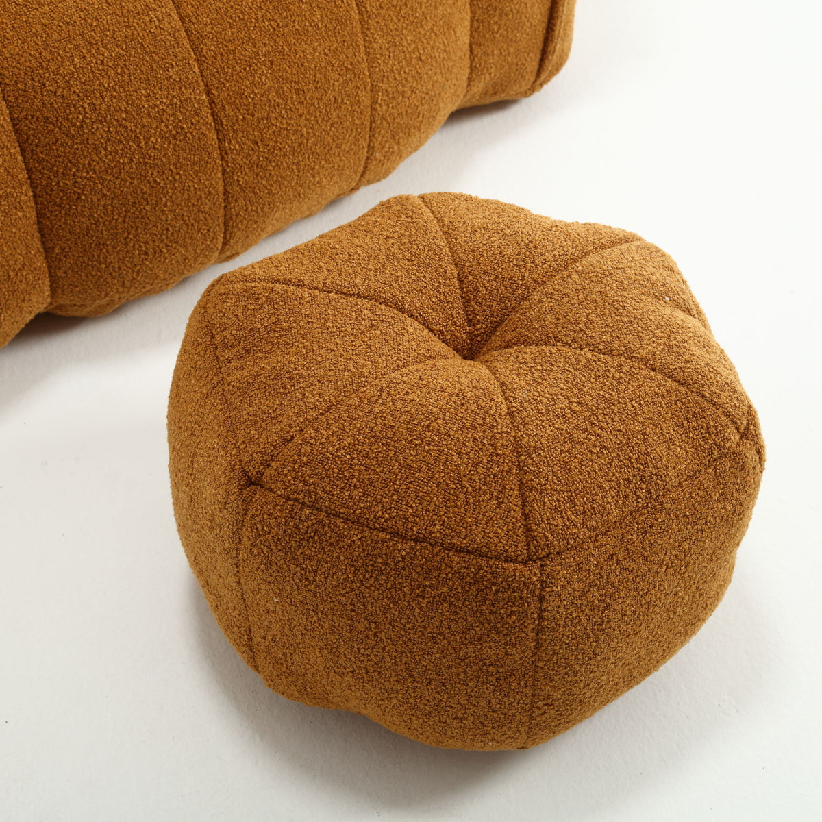 Soft Bean Bag Chair With High Resilient Foam (Chips) - Khaki / Yellow