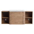 Wall Mounted Bathroom Vanity With Sink, Storage Shelves & Soft Close Door