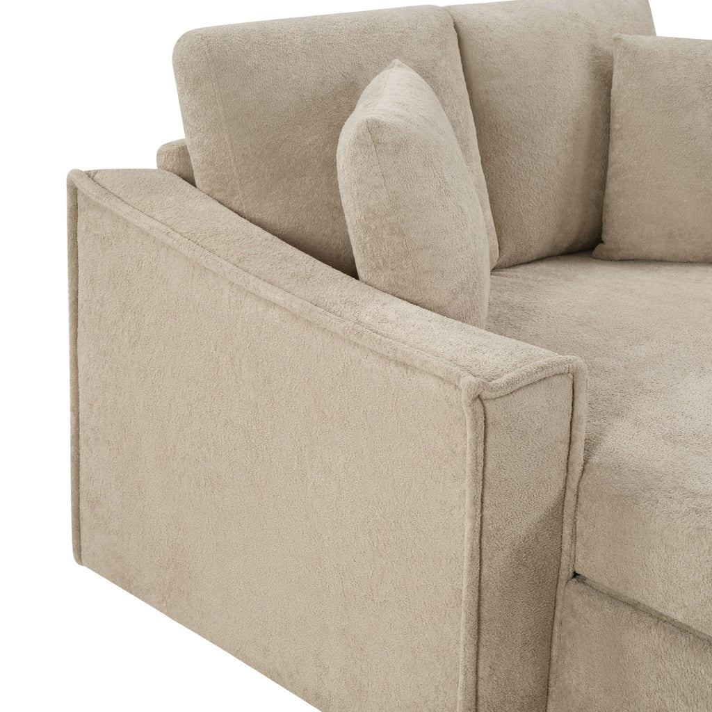 Modern Chaise Sofa With Hidden Storage For Living Room
