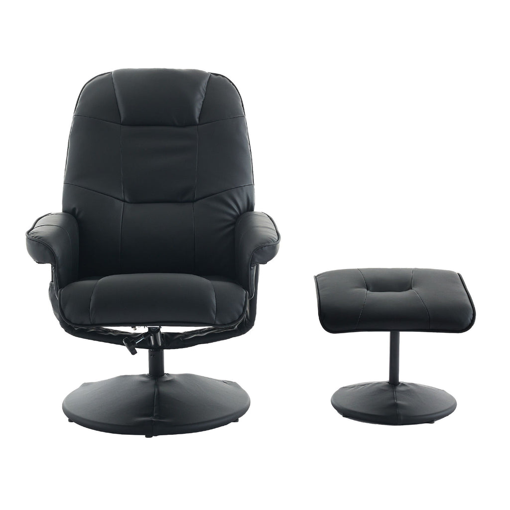360° Swivel Reclining Chair With Wrapped Base, 5 Point Vibration Massage