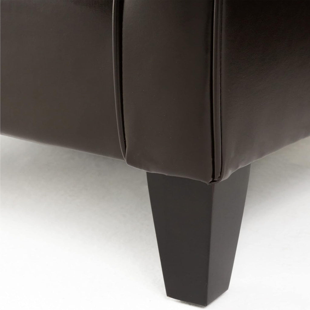 Hollister - Club Chair With Birch Legs - Brown Pu