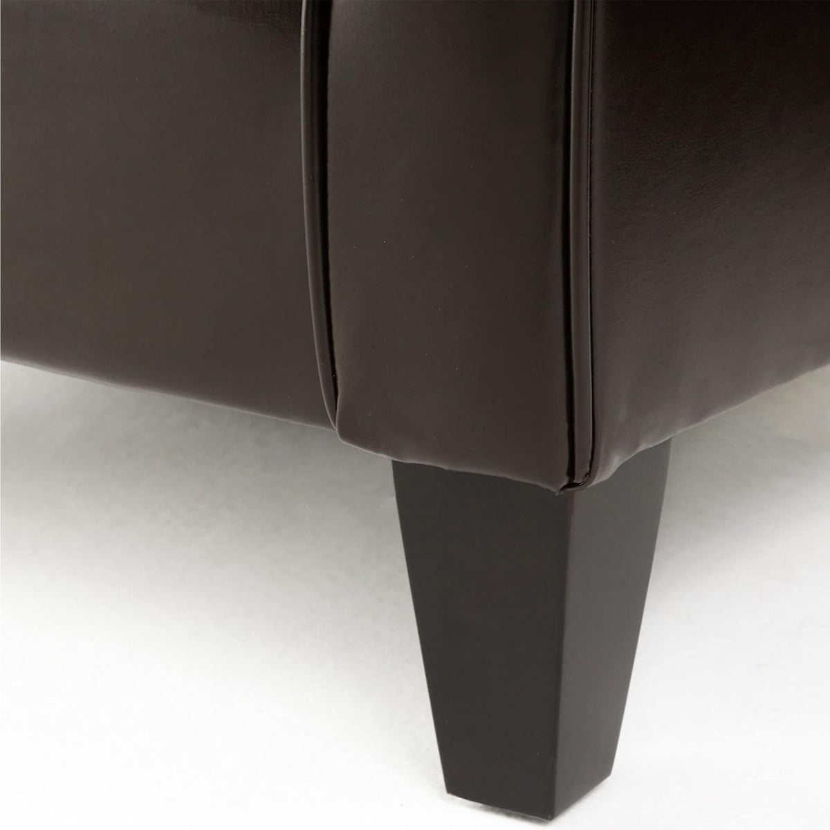Hollister - Club Chair With Birch Legs - Brown Pu