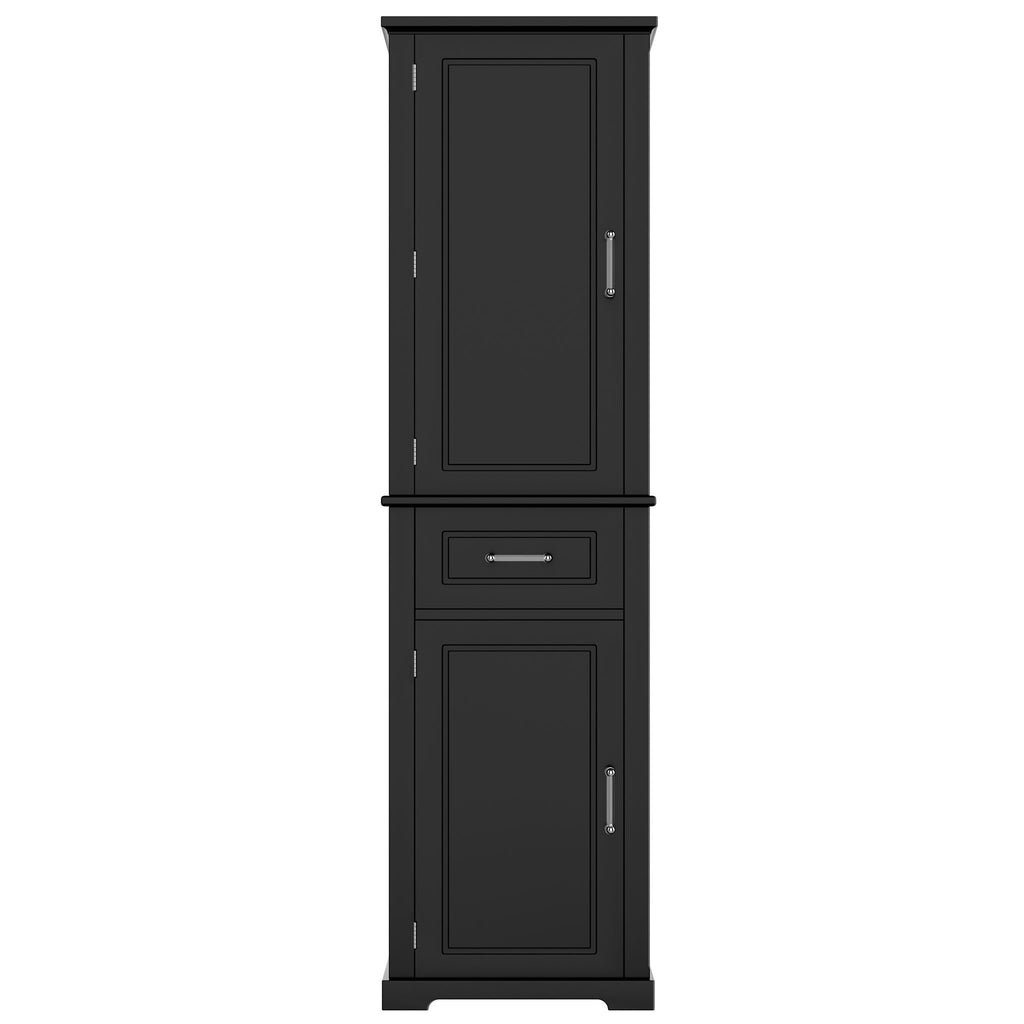 Tall Freestanding Bathroom Storage Cabinet With Adjustable Shelf, 2 Door Design