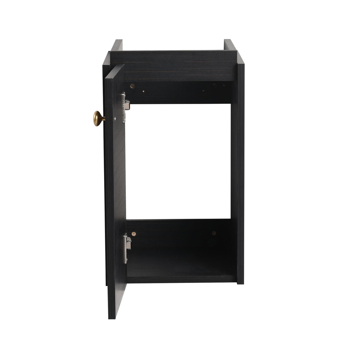 Compact Bathroom Vanity With Sink, Soft Close Door - Black Chestnut