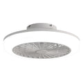 Enclosed Ceiling Fan With Light And Remote, Flush Mount Bladeless Low Profile - White