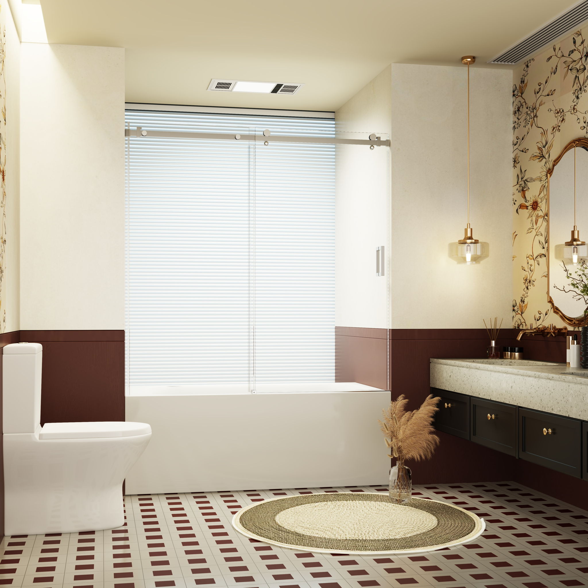Frameless Single Sliding Shower Door, Sgcc Tempered Glass, Reversible