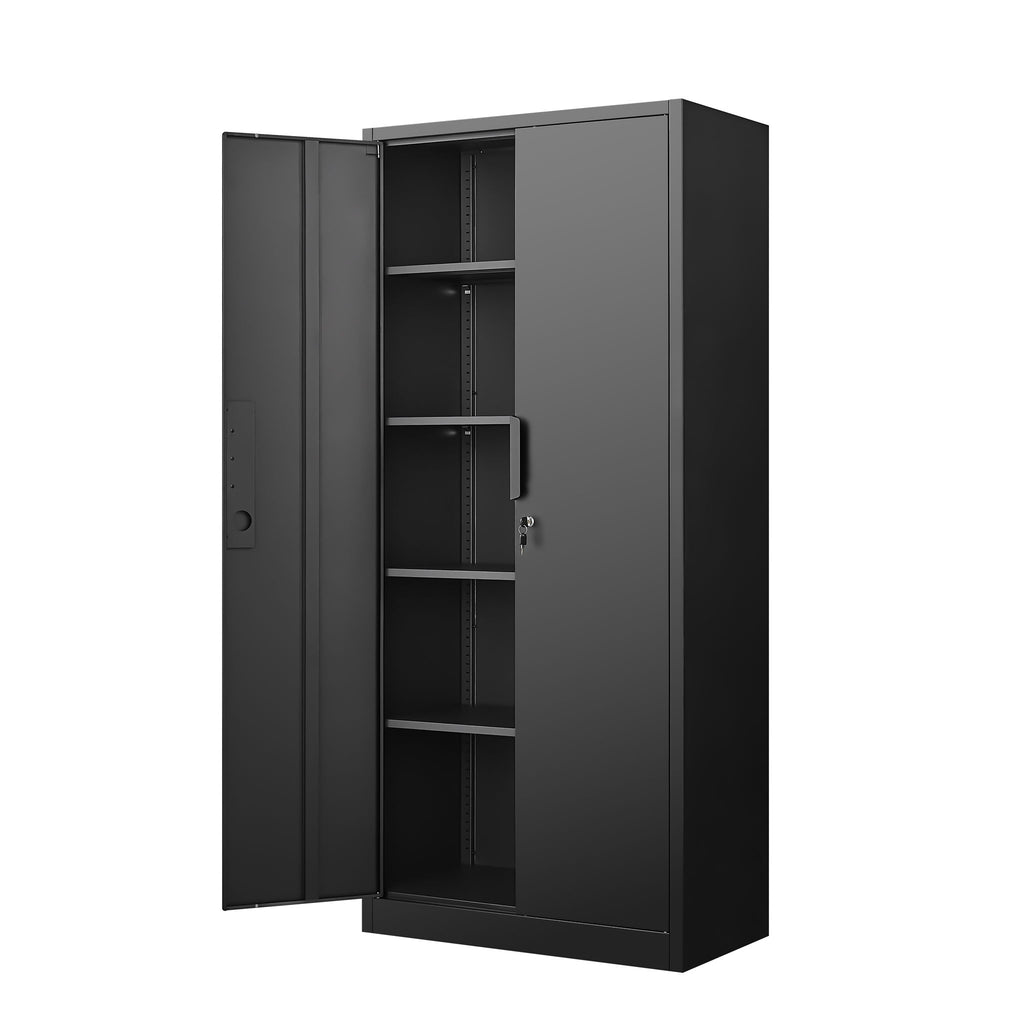 2 Door File Cabinet With Lock, 4 Adjustable Shelves, Heavy-Duty