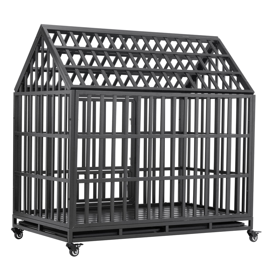 Heavy Duty Dog Crate Lockable Wheels