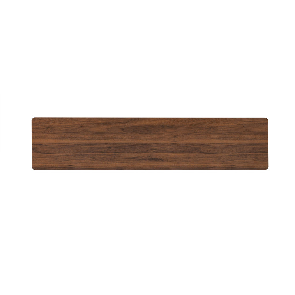 Fluted TV Stand With Storage Drawers And Cabinets For TVs Up To 80", Soft-Close Hinges, Cable Management - Walnut
