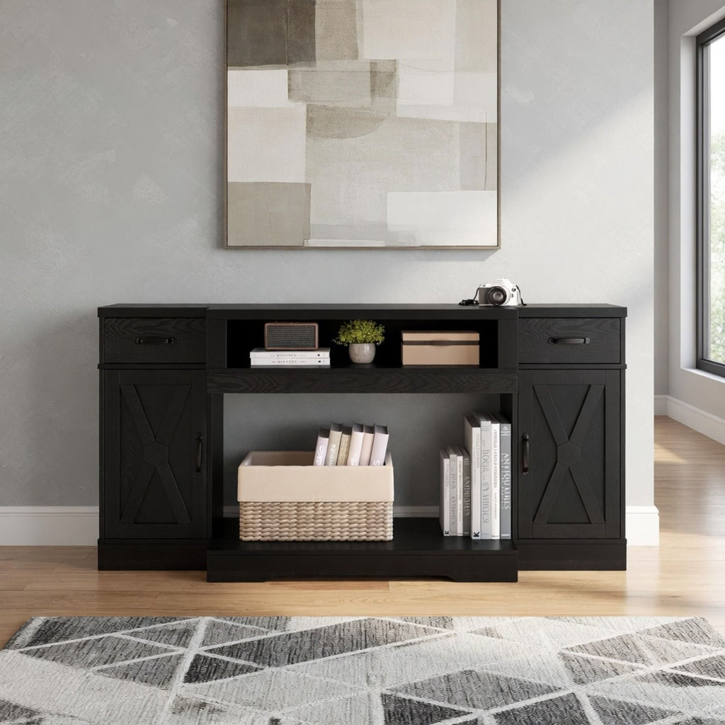 TV Stand With Adjustable Shelves & Double Doors