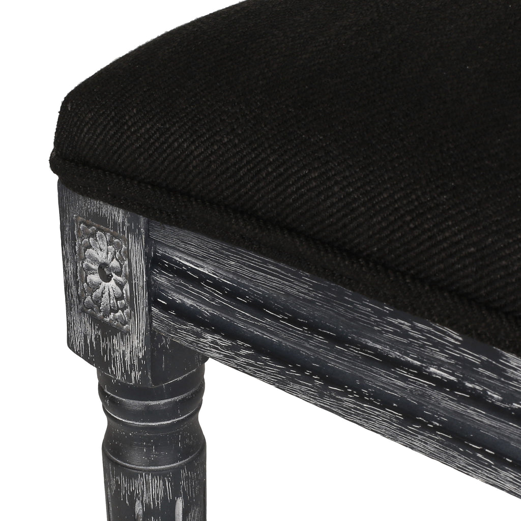 French Country Style Dining Chair With Upholstered Seating And Fluted Legs