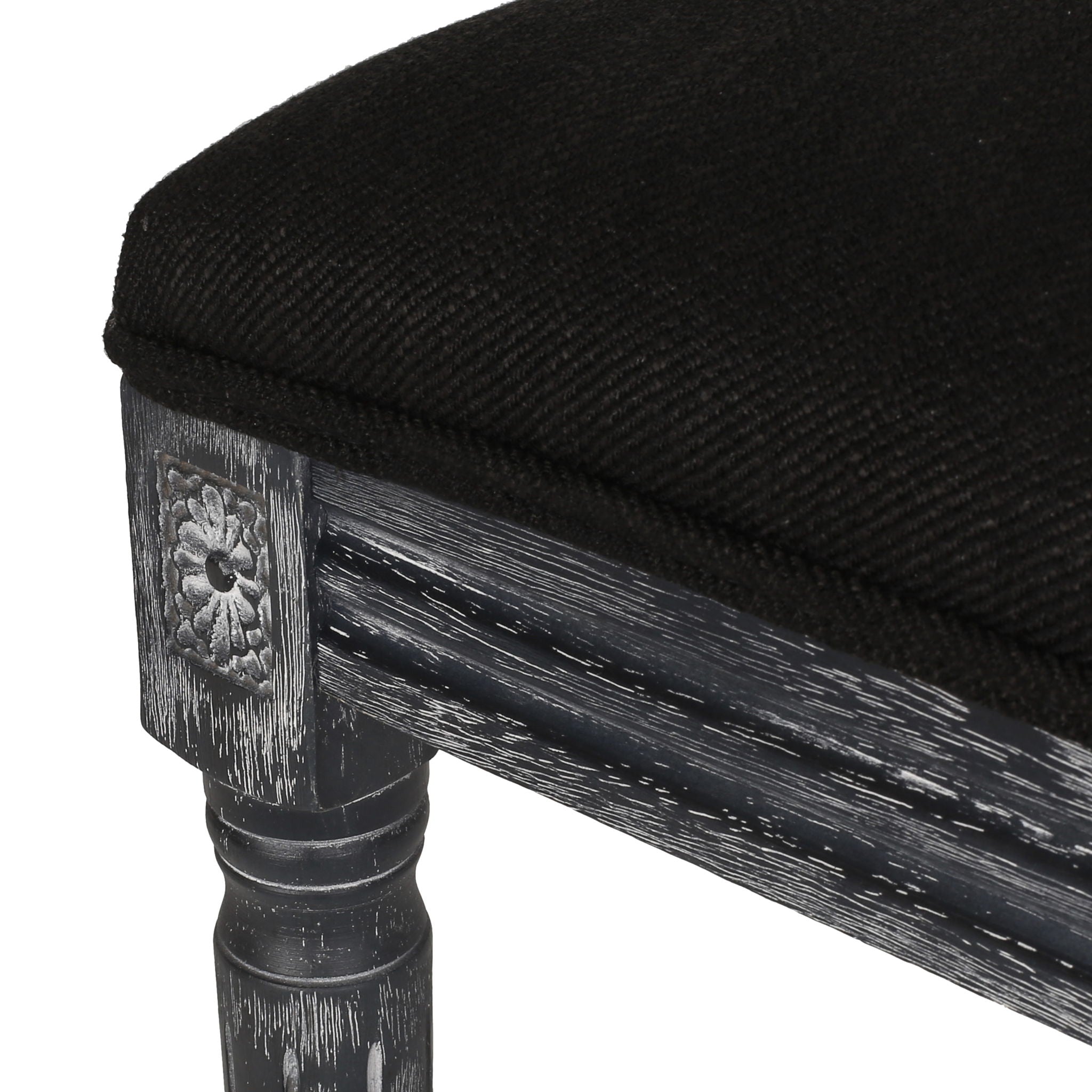 French Country Style Dining Chair With Upholstered Seating And Fluted Legs