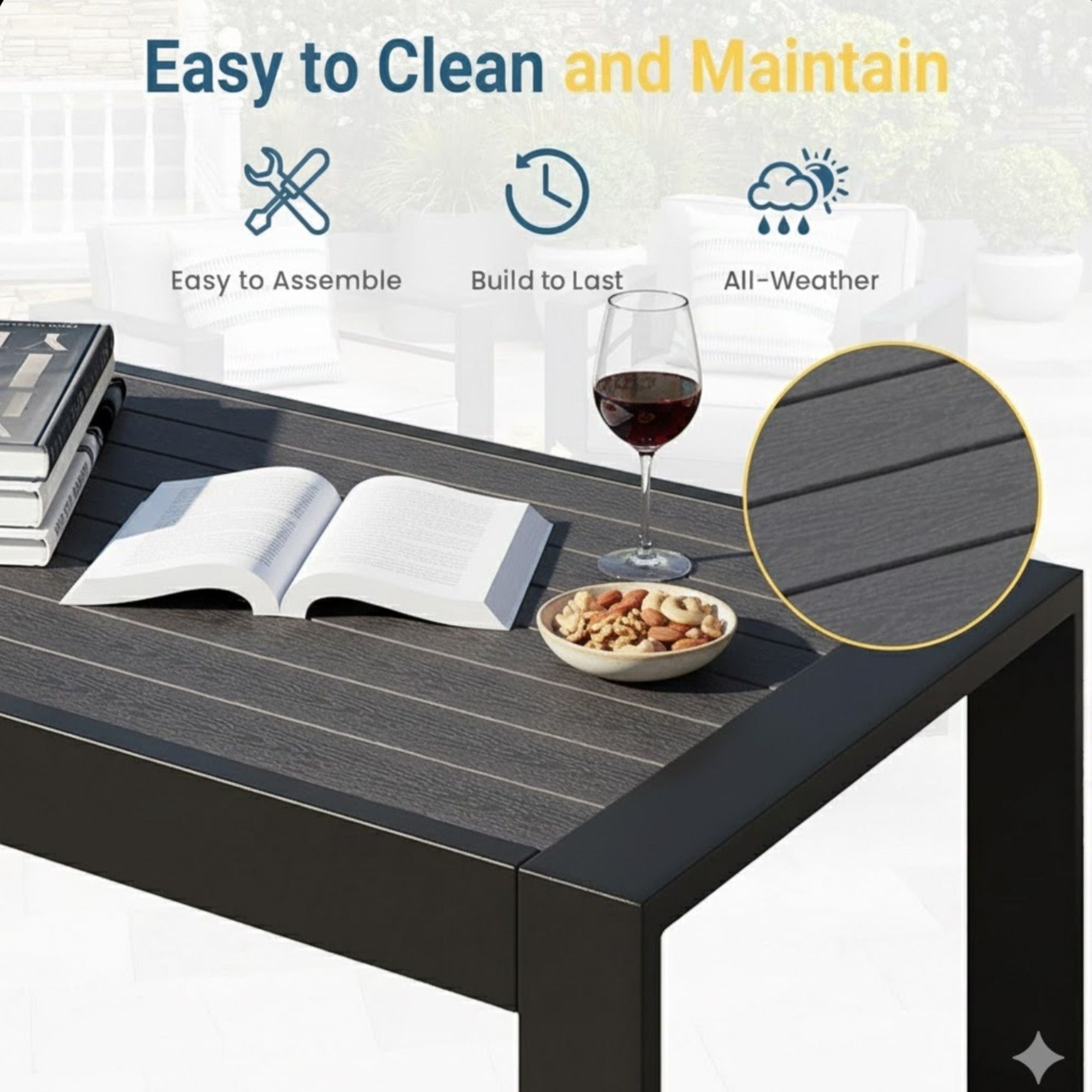 Outdoor Patio Set With All-Weather Thick Cushions