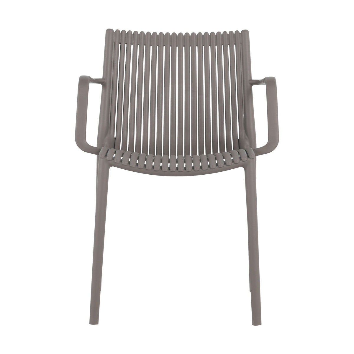 4 Modern Stackable Armchair Matched With Long Table