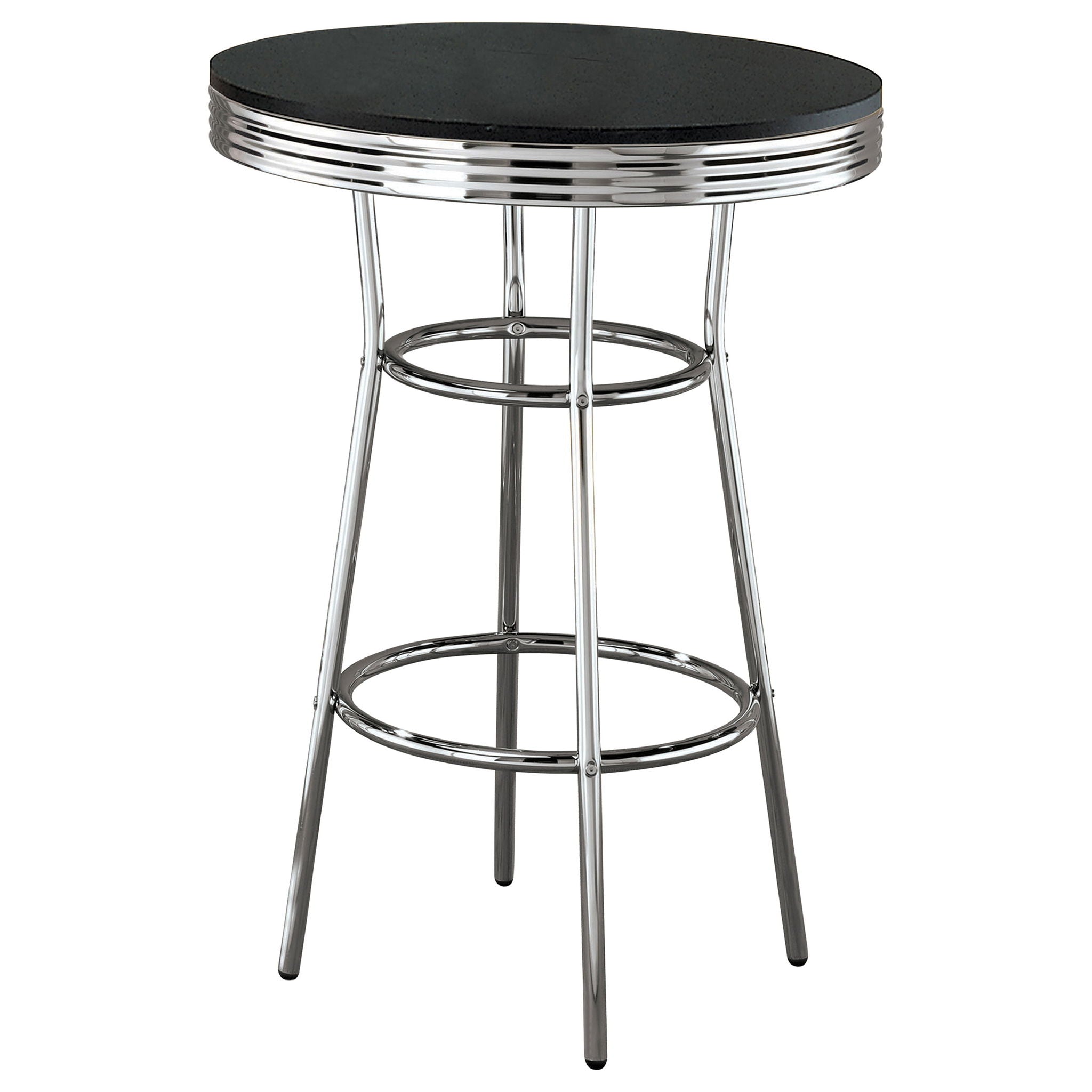 Round Bar Table With Retro Design - Black