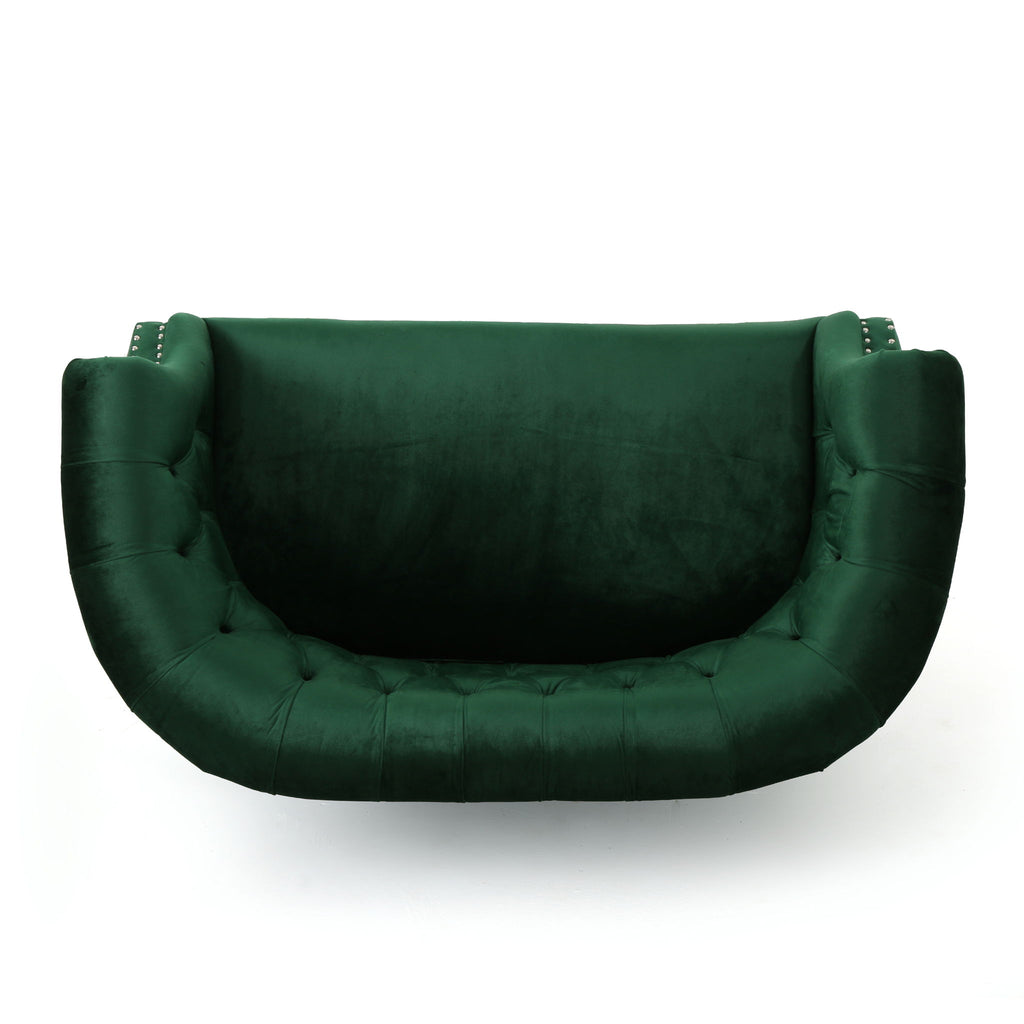 Antique Chesterfield Style Loveseat With Button Tufting