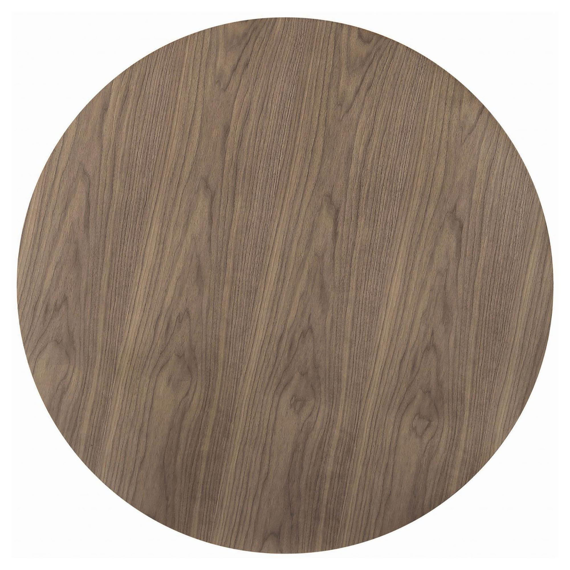 Round Dining Table With Pedestal Base - Warm Walnut