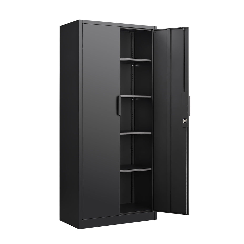2 Door File Cabinet With Lock, 4 Adjustable Shelves, Heavy-Duty