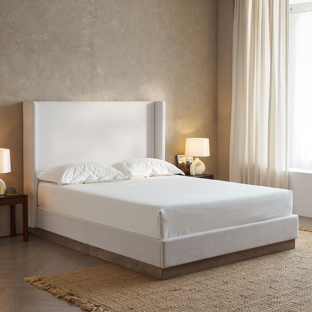 Hosford - Minimalist Upholstered Wingback Bed