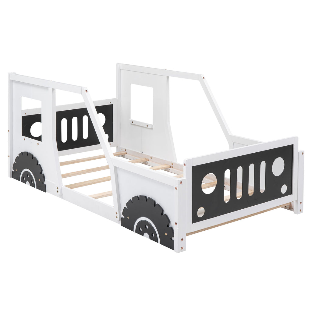 Classic Car Shaped Platform Bed With Wheels