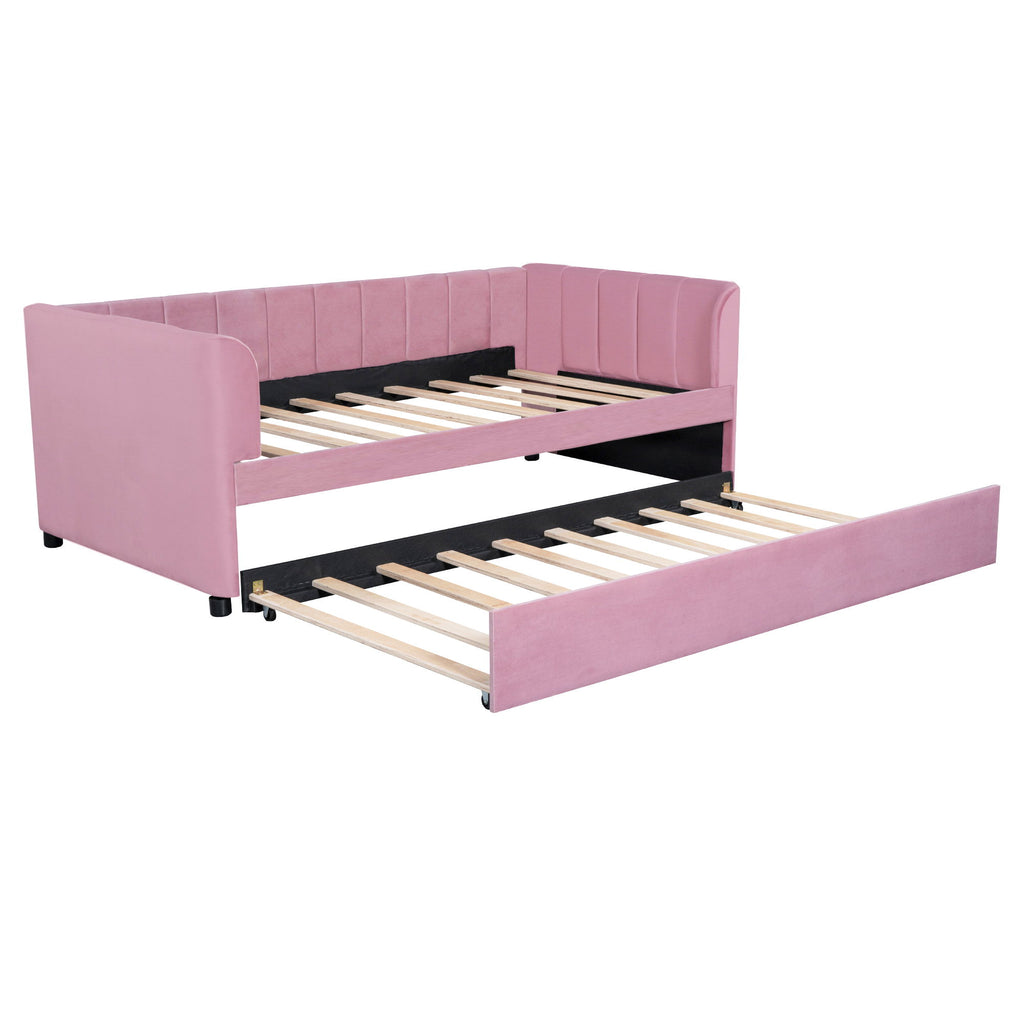 Upholstered Daybed With Ergonomic Design Backrest