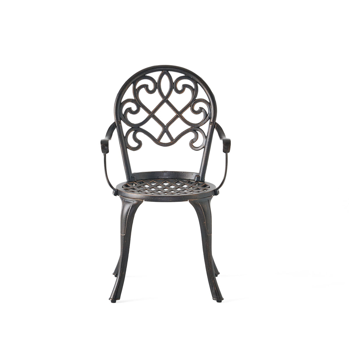 3 Piece Outdoor Aluminium Cast Bistro Set With Ice Bucket - Copper