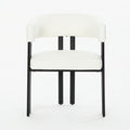 Modern Dining Upholstered Barrel Chair With Curved Back And Armrests