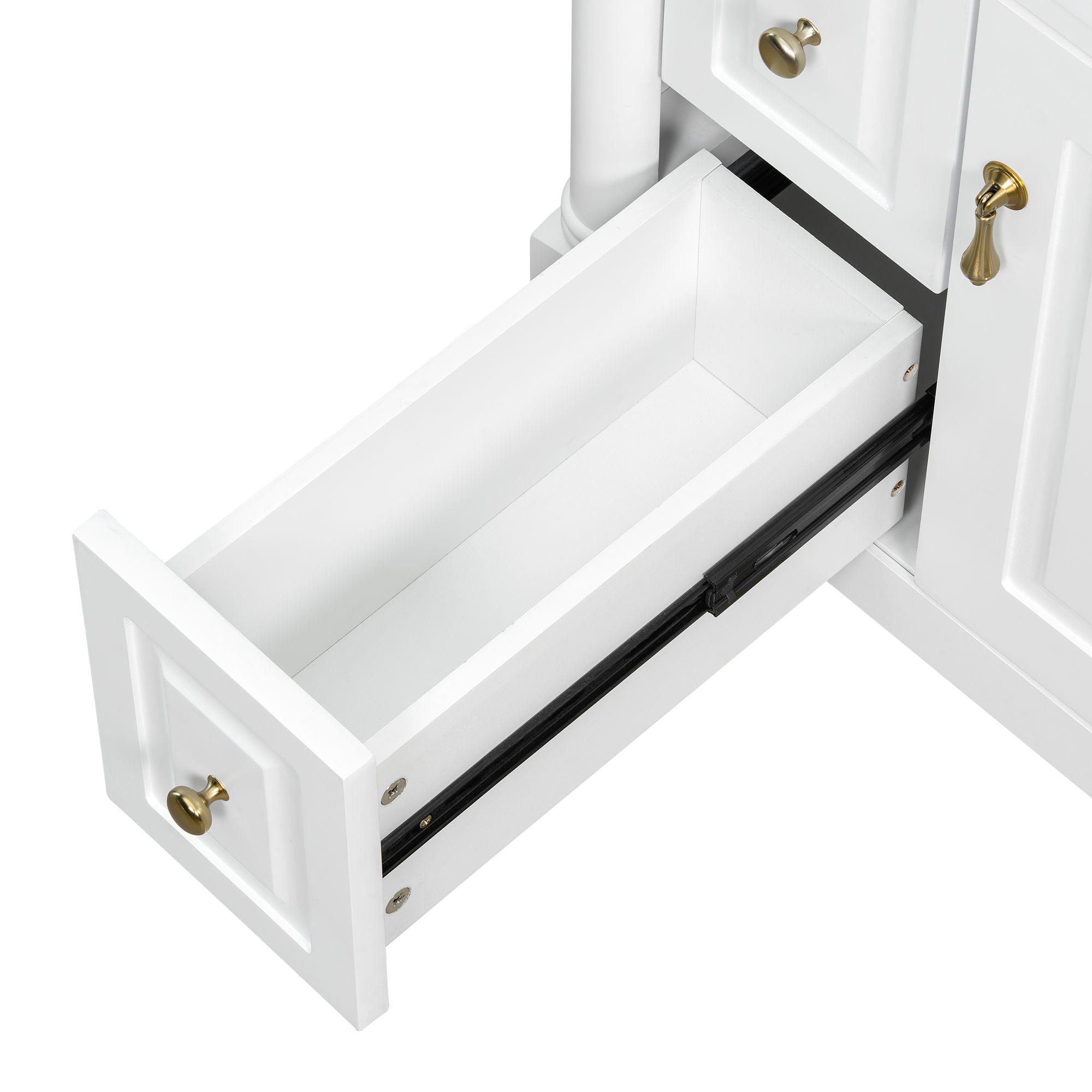 Freestanding Bathroom Vanity With Sink, Adjustable Shelf & Flip Drawer