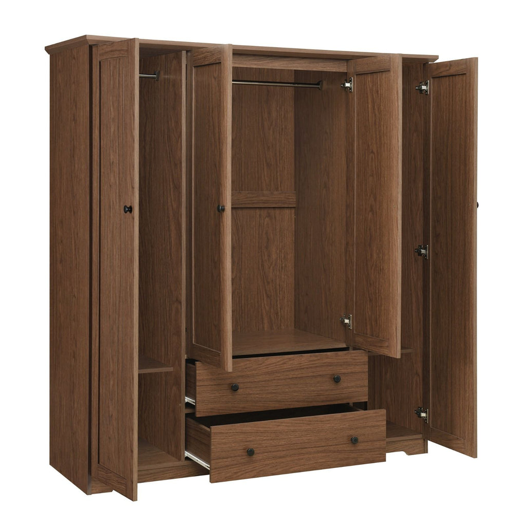 4 Door Wardrobe Armoire With 2 Drawers