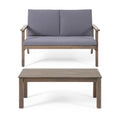 Avacyn - Outdoor Loveseat And Coffee Table Set With Cushions - Dark Gray