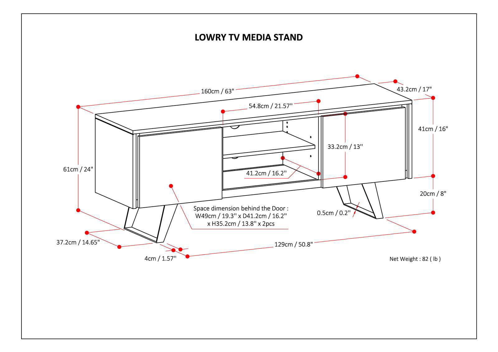 Lowry - TV Media Stand - Rustic Natural Aged Brown