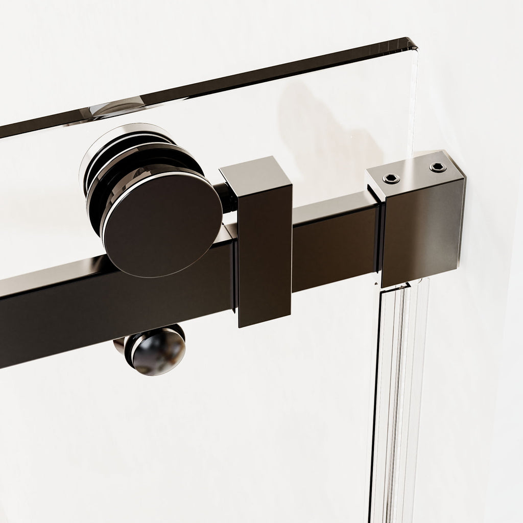 Frameless Single Sliding Shower Door, Sgcc Tempered Glass, Reversible