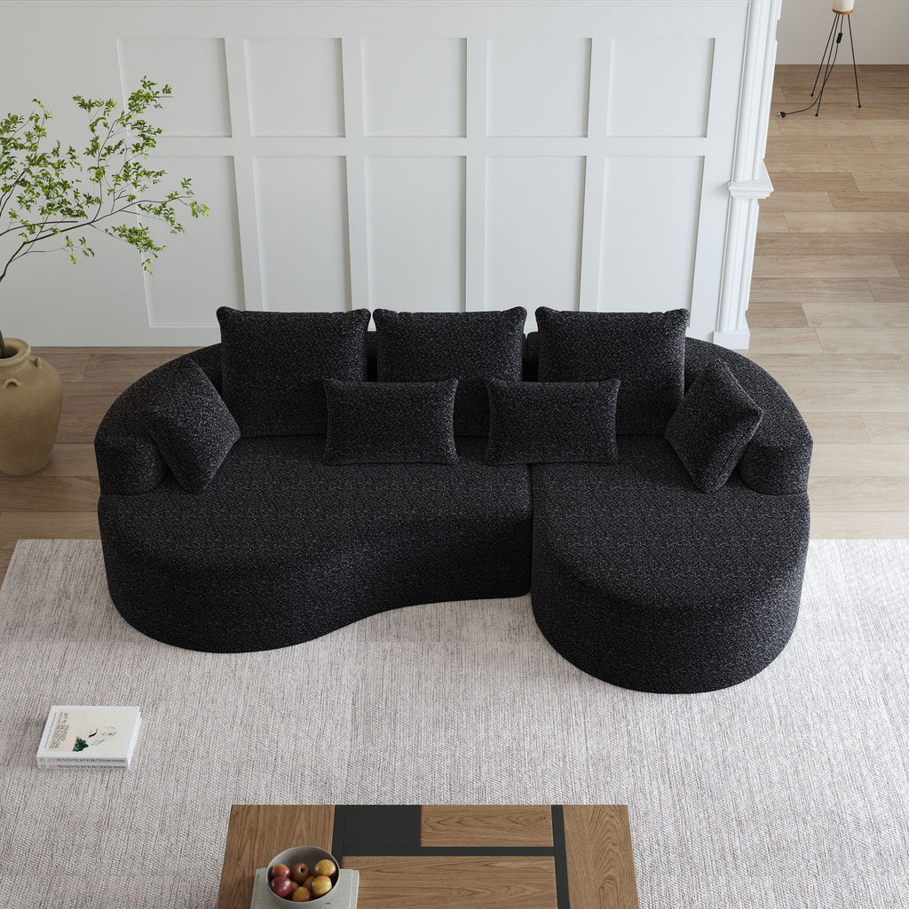 Curved Oversized Sectional Sofa With Extra Deep Seat