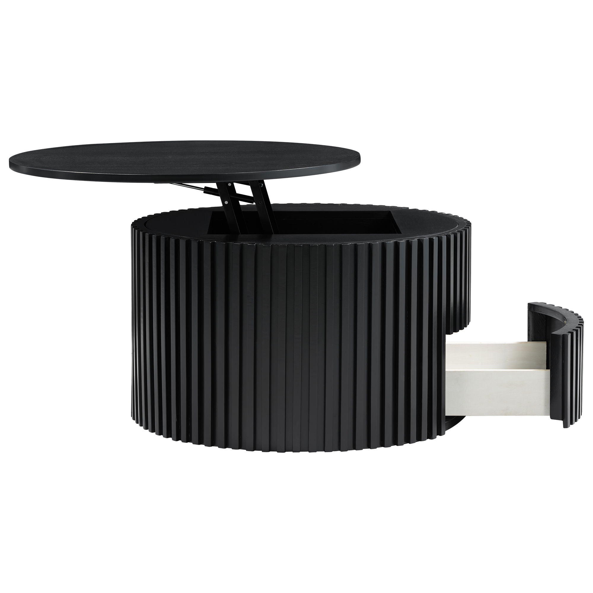 Round Lift Top Coffee Table With Hidden Storage For Living Room